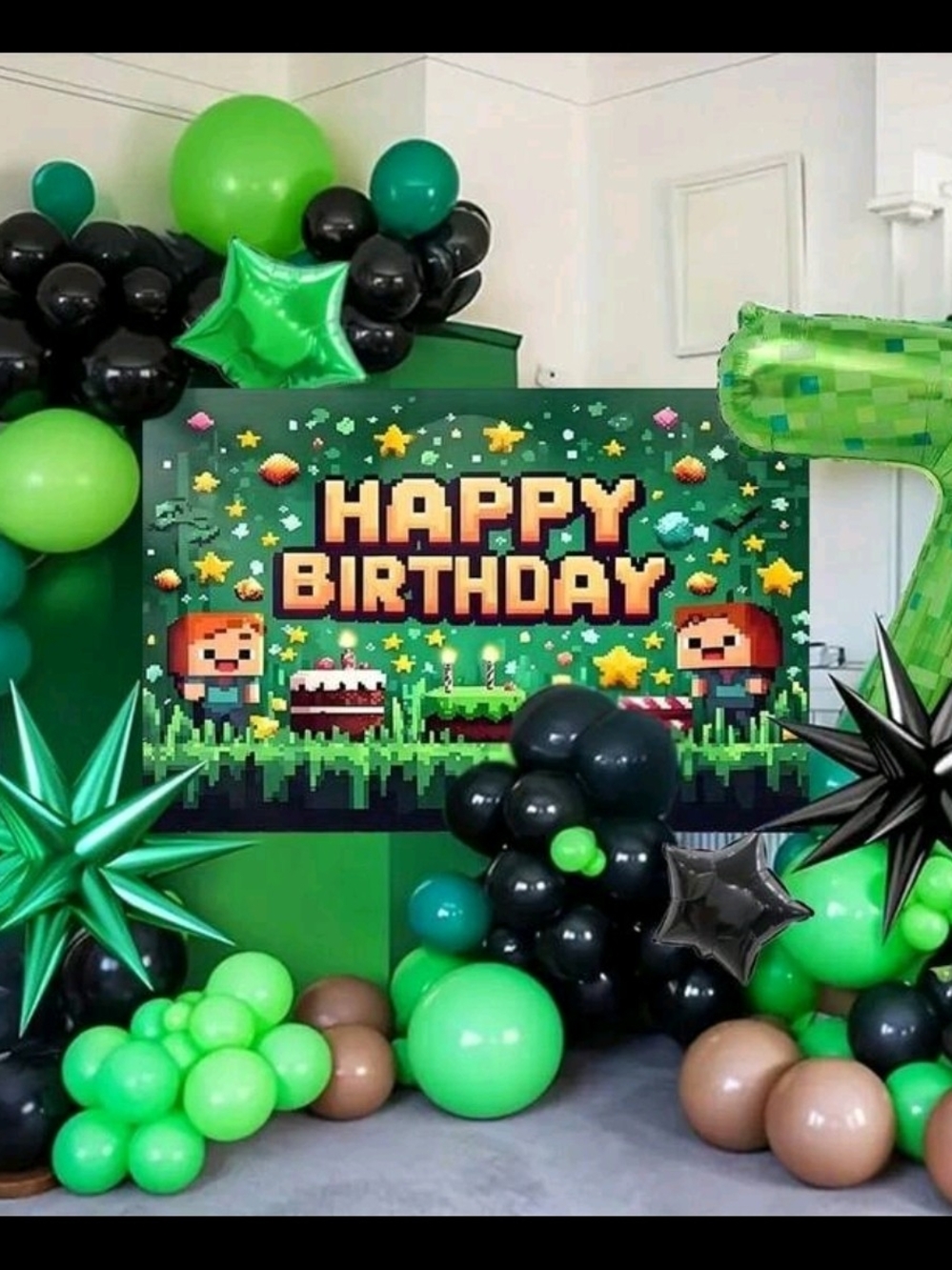Minecraft Happy Birthday Party Decorations Balloon Set